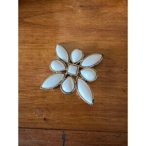Emmons Lucity Gold Tone/White Brooch